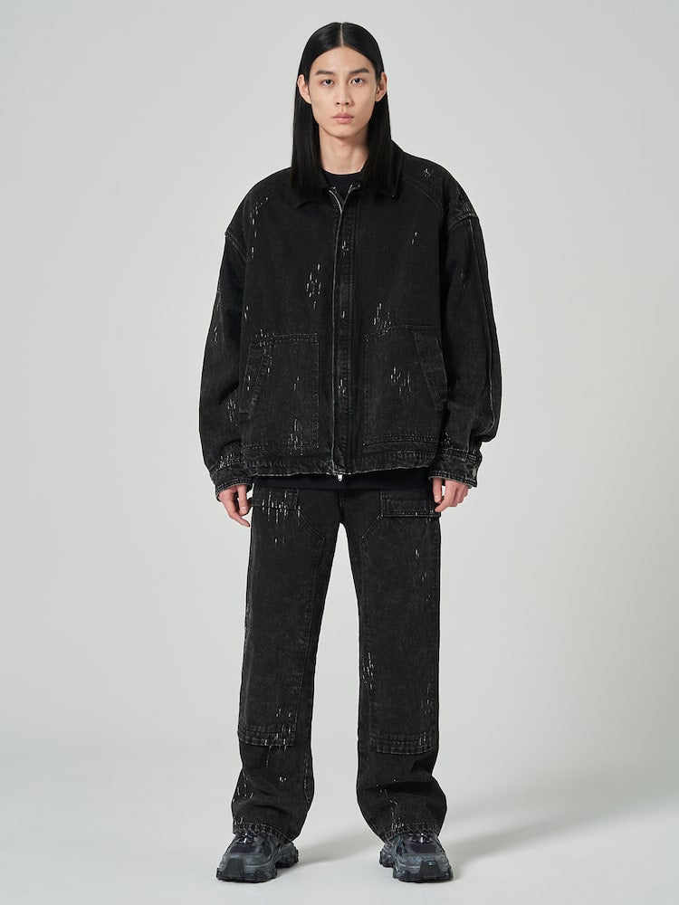 JUUN.J Denim Painter Pants Black