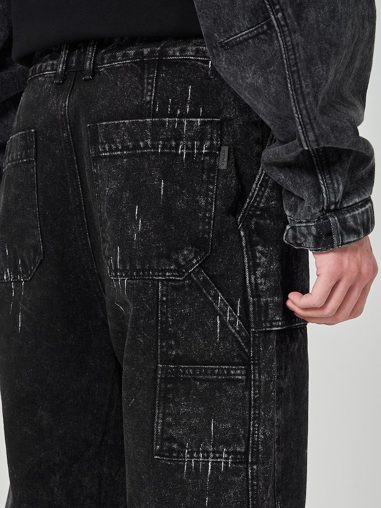 JUUN.J Denim Painter Pants Black