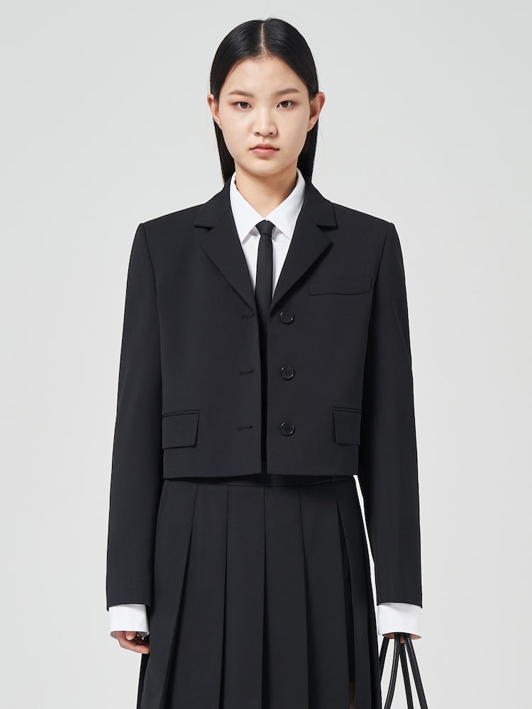 JUUN.J Single Crop Jacket Black