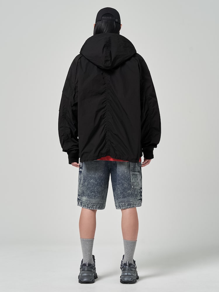 JUUN.J Nylon Puckering Hood Housecleaning Black