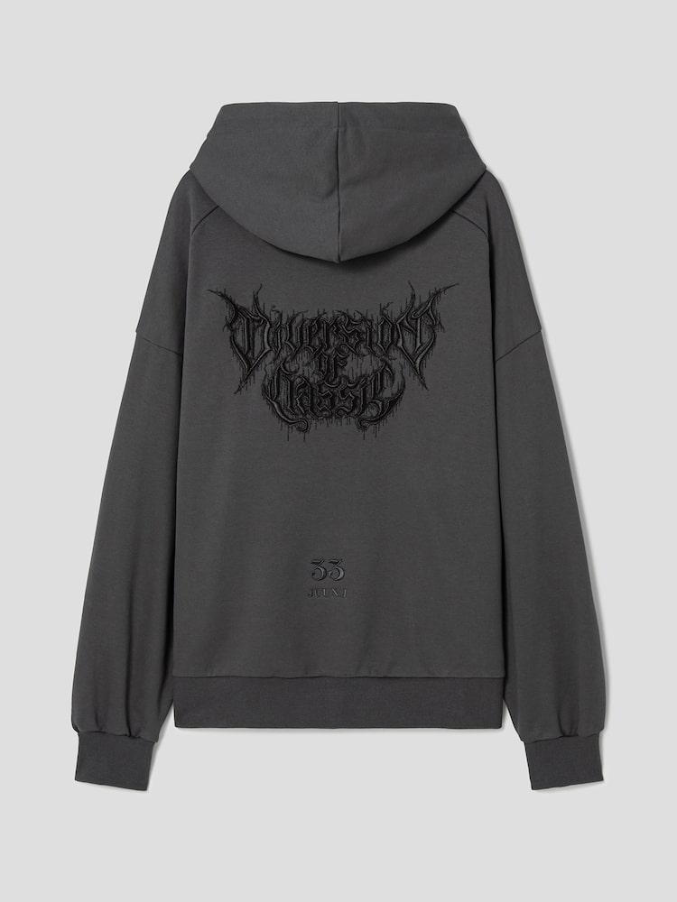 JUUN.J Cotton Ambrodery Rouge Fit Hoodie Grey