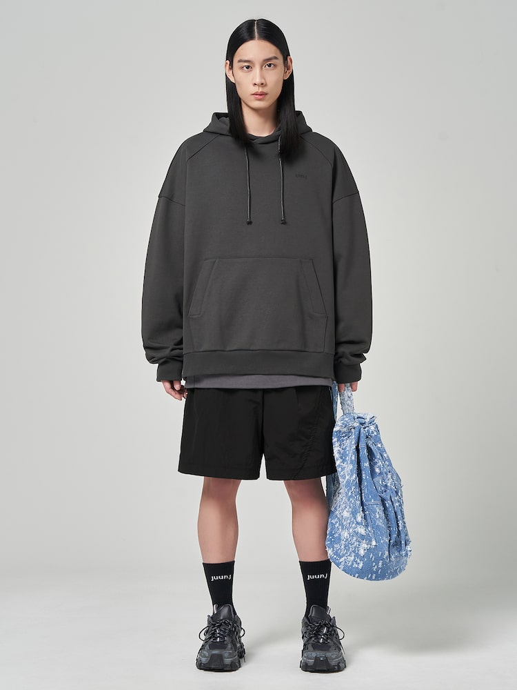 JUUN.J Cotton Ambrodery Rouge Fit Hoodie Grey