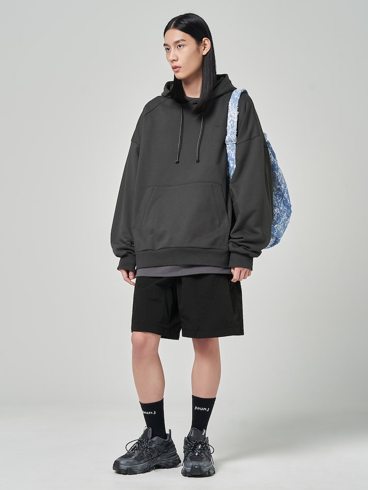 JUUN.J Cotton Ambrodery Rouge Fit Hoodie Grey