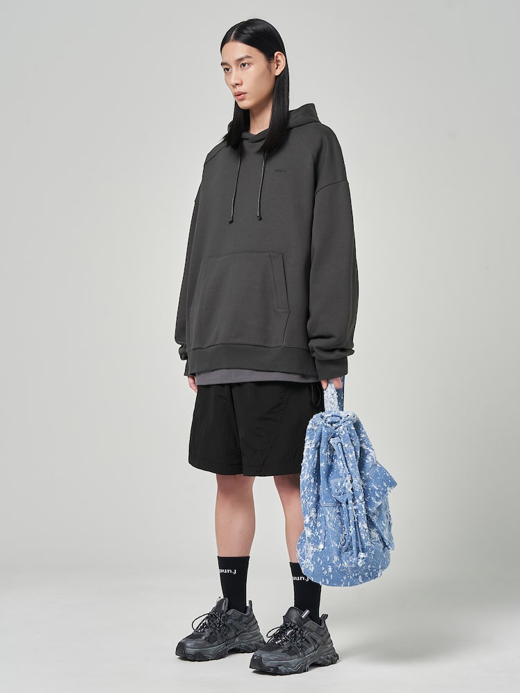 JUUN.J Cotton Ambrodery Rouge Fit Hoodie Grey