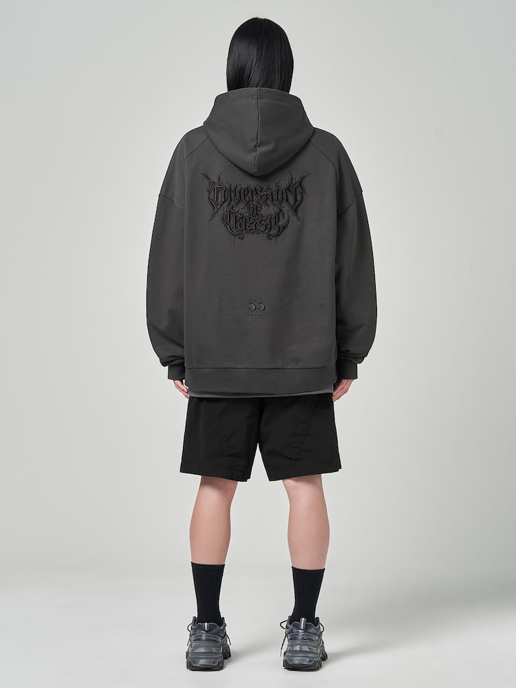 JUUN.J Cotton Ambrodery Rouge Fit Hoodie Grey
