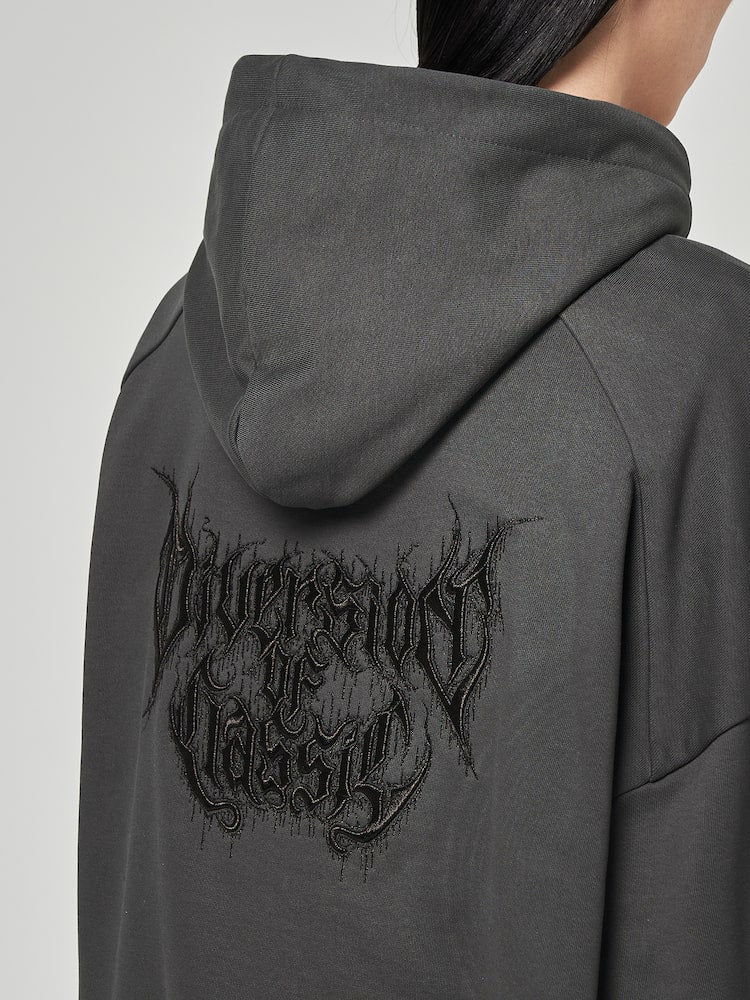 JUUN.J Cotton Ambrodery Rouge Fit Hoodie Grey