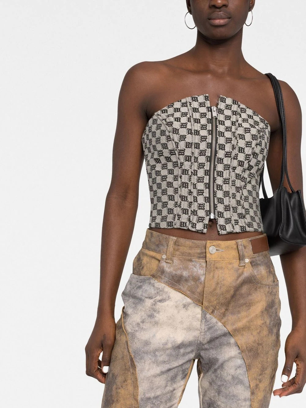 MISBHV Jacquard Canvas Monogram Corset Top