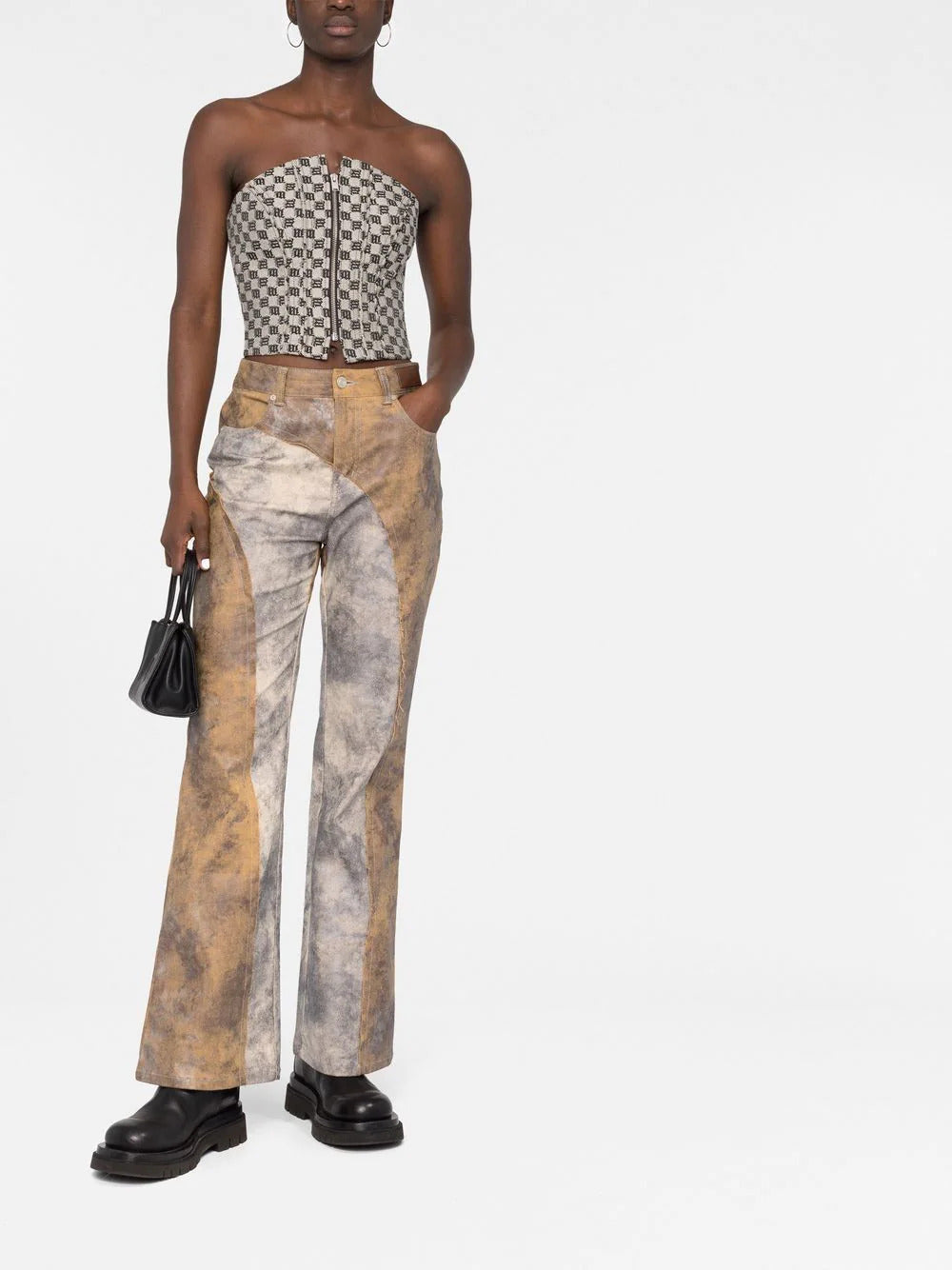 MISBHV Jacquard Canvas Monogram Corset Top