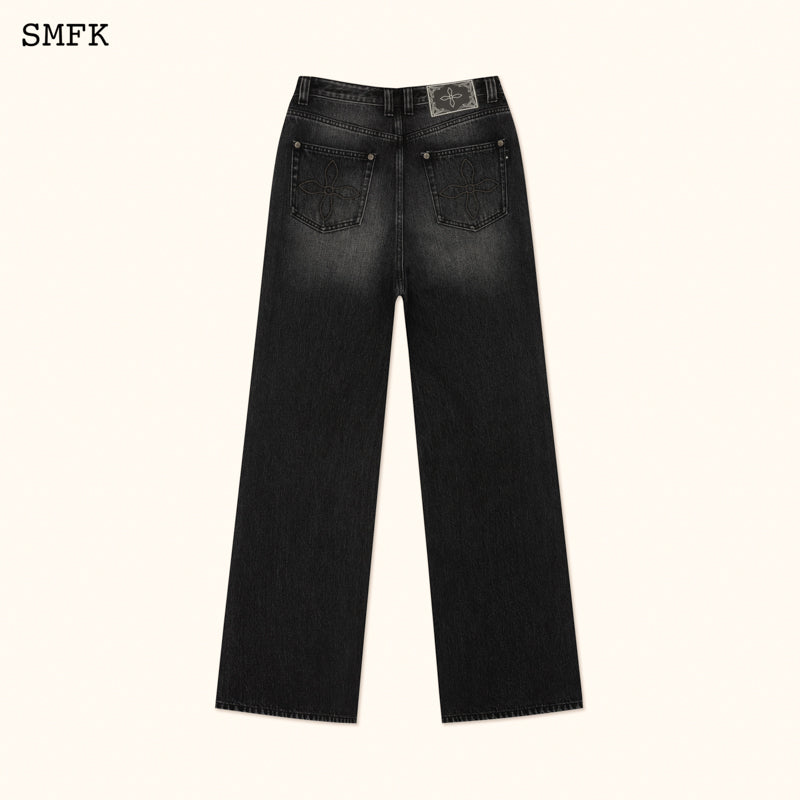 SMFK Ancient Myth Black Diamond Wide-leg Jeans Diamond Black Cowboy