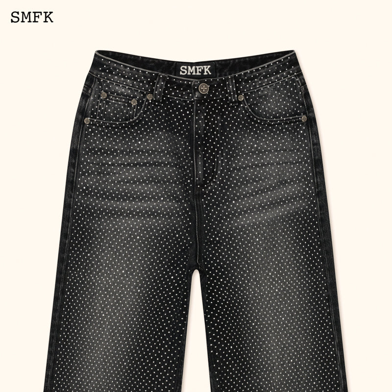 SMFK Ancient Myth Black Diamond Wide-leg Jeans Diamond Black Cowboy