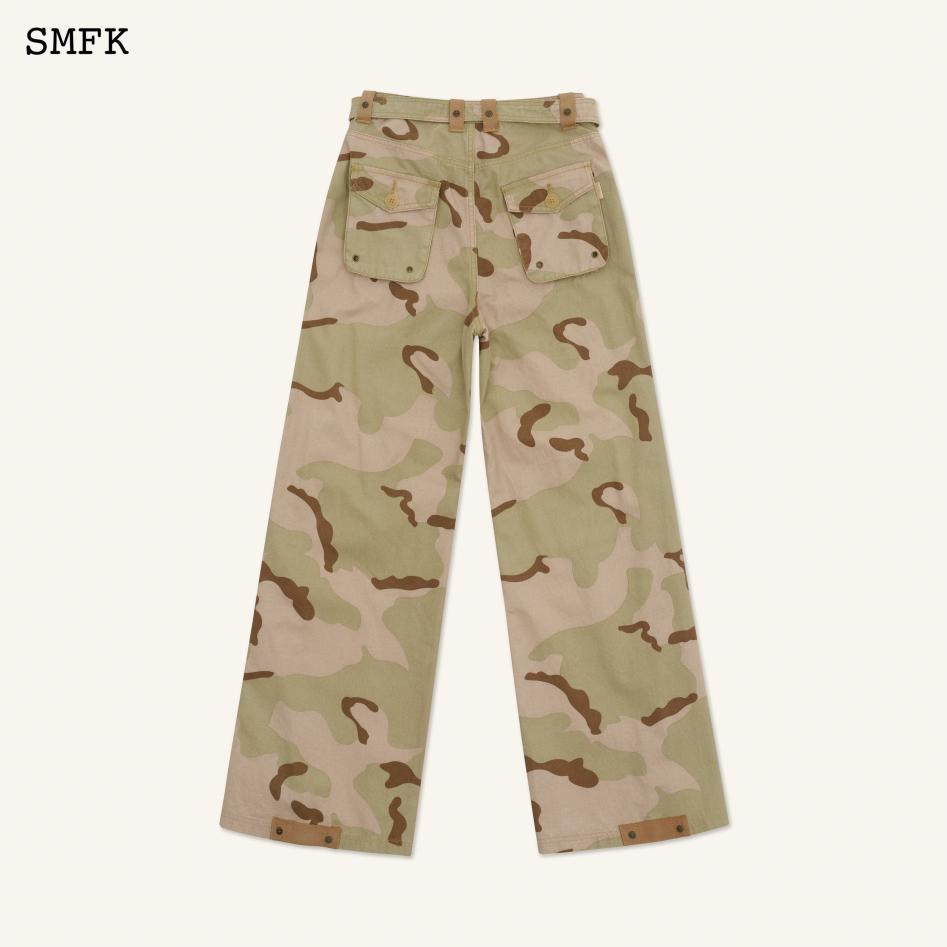SMFK Ancient Myth Camouflage Desert Wide-leg Jeans