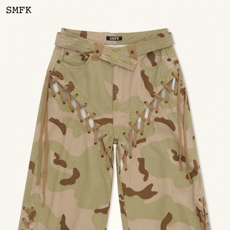 SMFK Ancient Myth Camouflage Desert Wide-leg Jeans