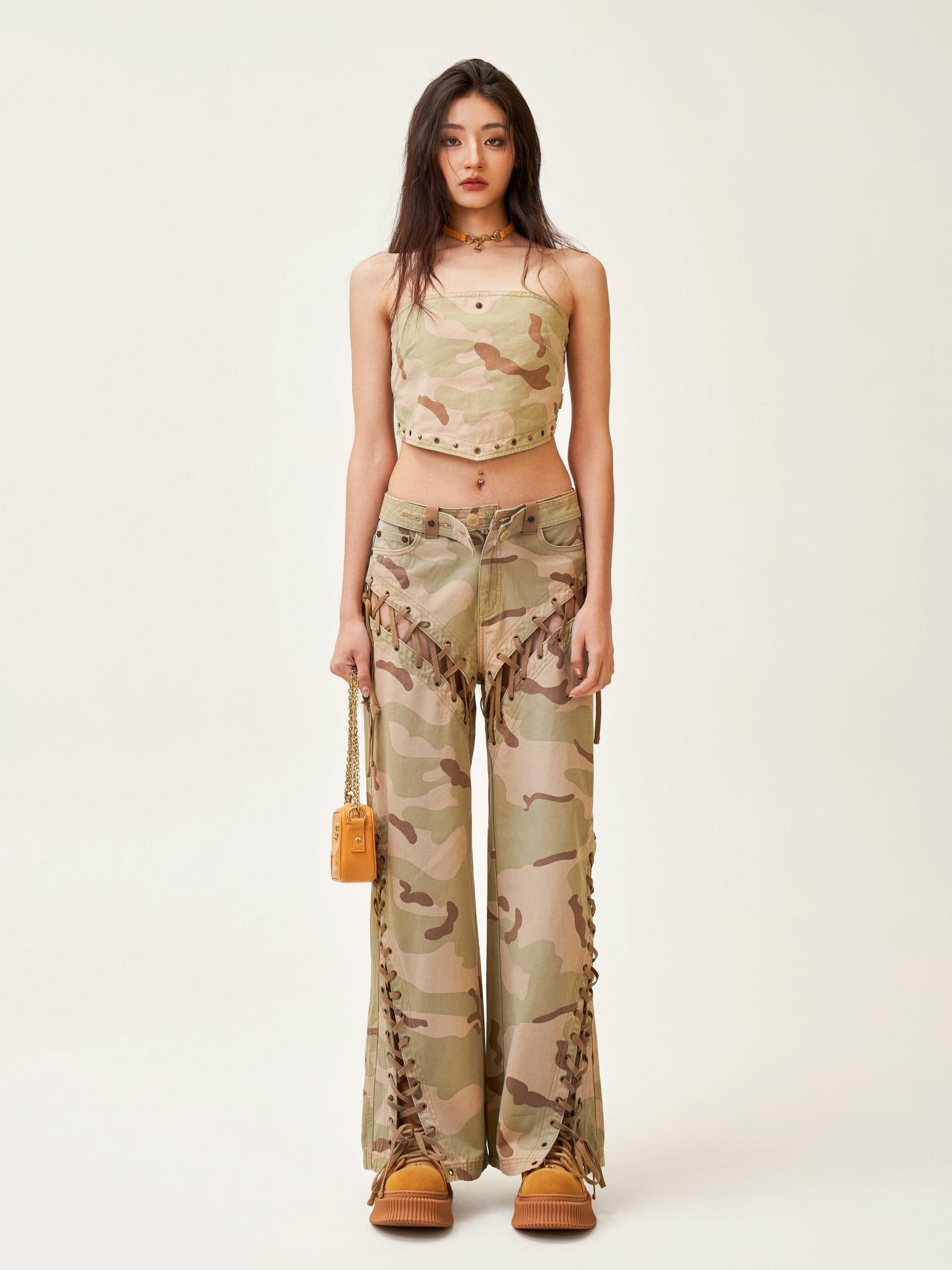 SMFK Ancient Myth Camouflage Desert Wide-leg Jeans