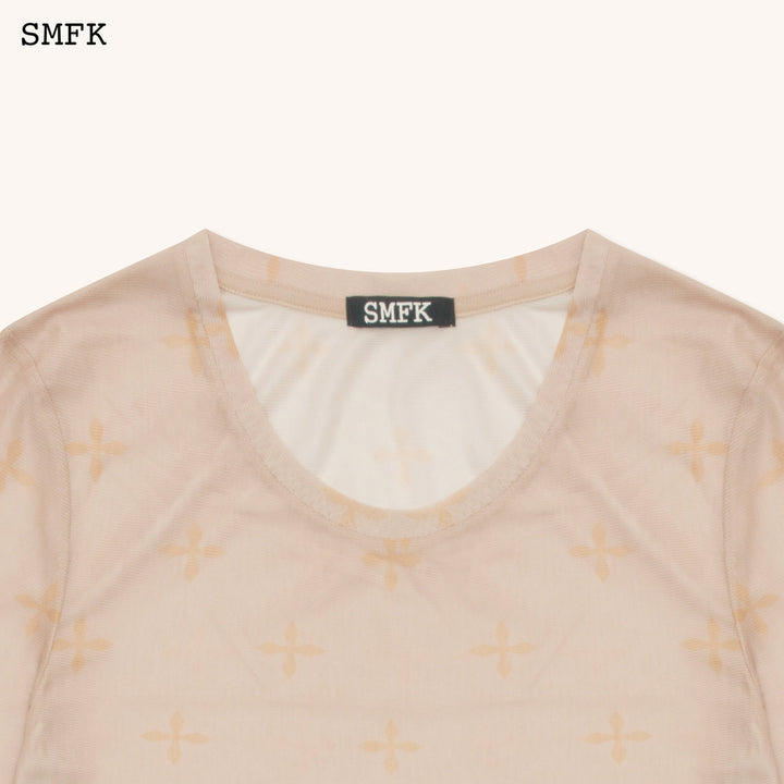 SMFK Garden Desert Mesh Tights Top in Khaki