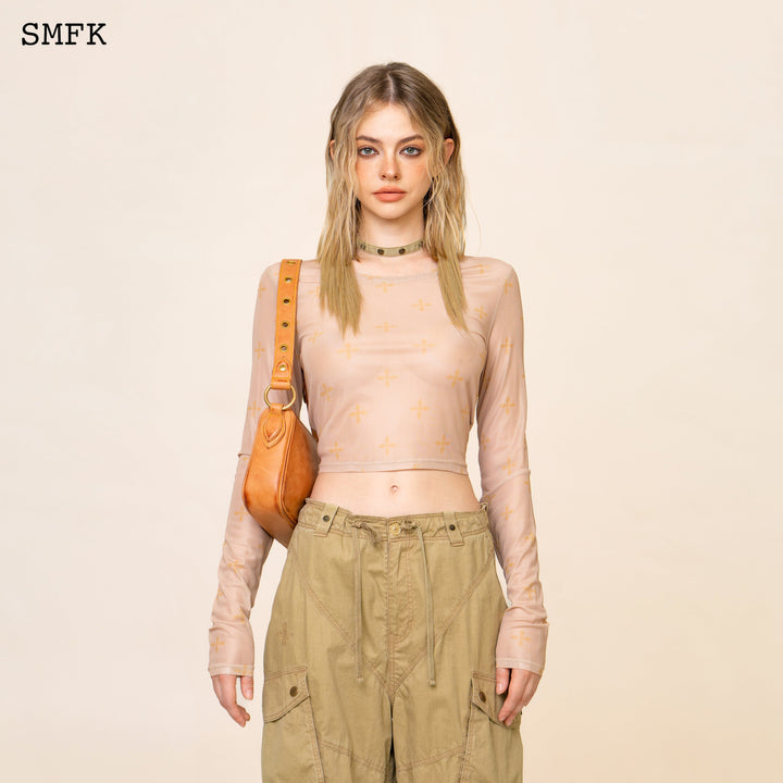 SMFK Garden Desert Mesh Tights Top in Khaki