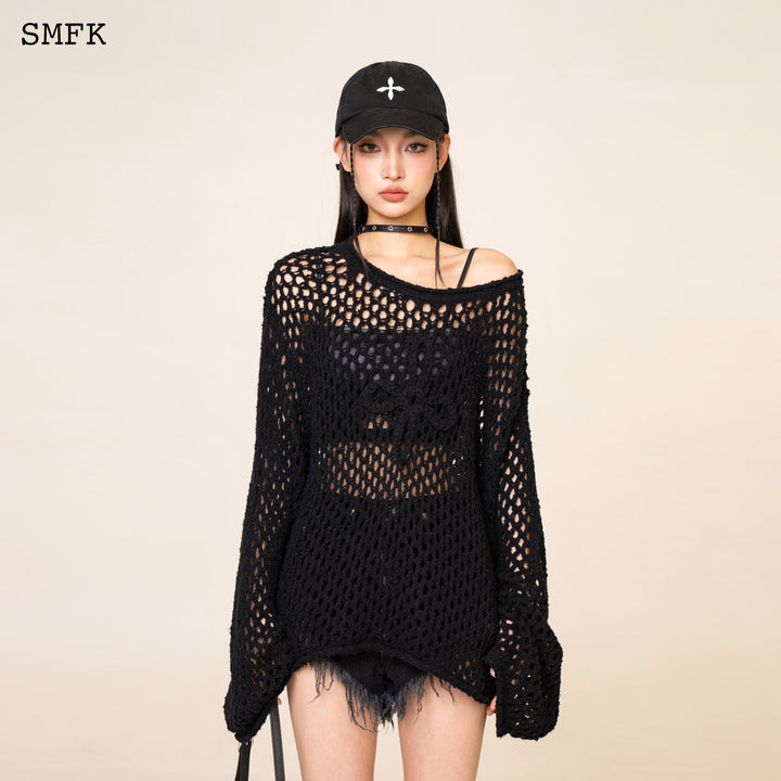 SMFK Wildworld Black Spider Web Hoodie Smock